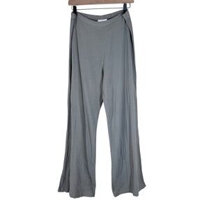 Bryn Walker 100% Cotton Crinkle Pants Wide Leg Lightweight In Green Size Small